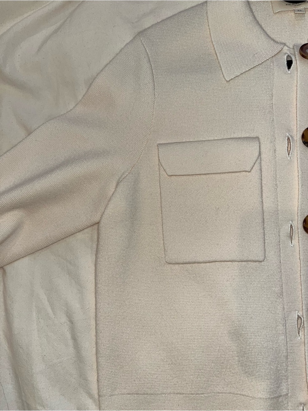 Sezane Cream Button-Up Knit Jacket - Picture 10 of 12